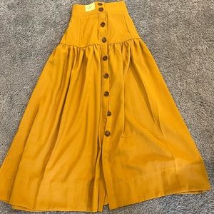 Long Mustard Skirt